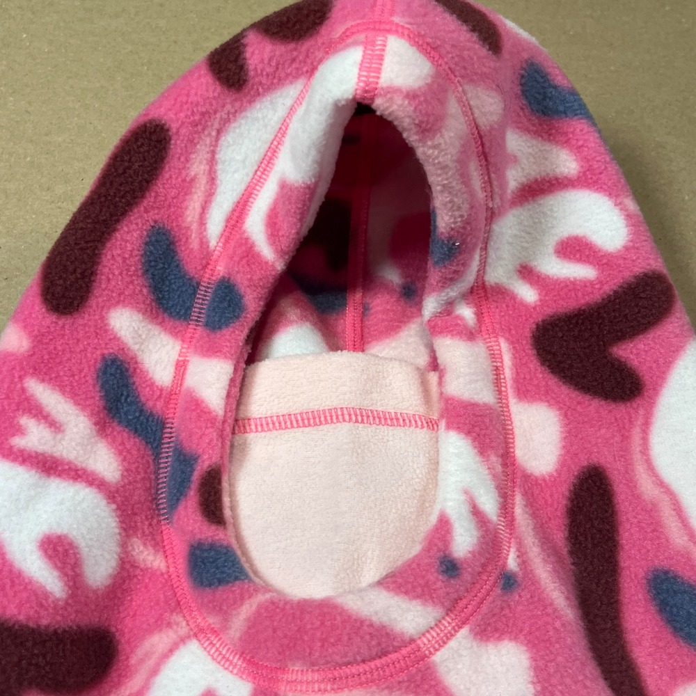 Columbia Kids Pink Unicorn Camo Fleece Balaclava Winter Hood Face Mask - Picture 3 of 5